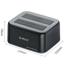 داک/قاب دو‌خلیه هارد/SSD اوریکو مدل 6829C3-V1-EU-BK-BP